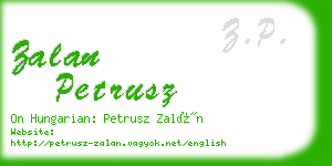 zalan petrusz business card